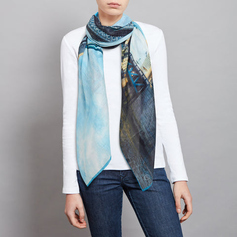TOWER BRIDGE COTTON SILK SCARF